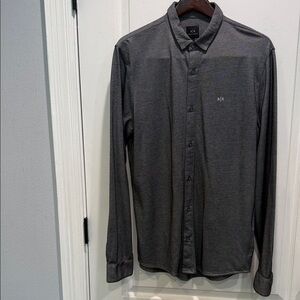 Armani Exchange Dark Gray Button Down Shirt